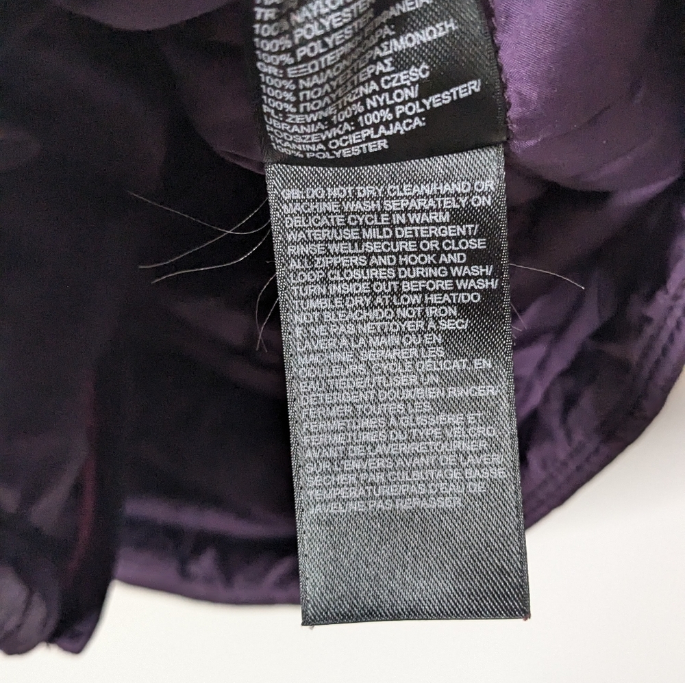 The North Face Small Deep Purple w/ Hot Pink Zippers Quilted Winter Jacket Coat - Picture 6 of 12